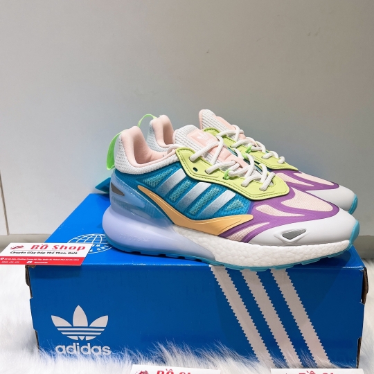 ADIDAS ZX 2K BOOST CLOUD WHITE PINK PURPLE