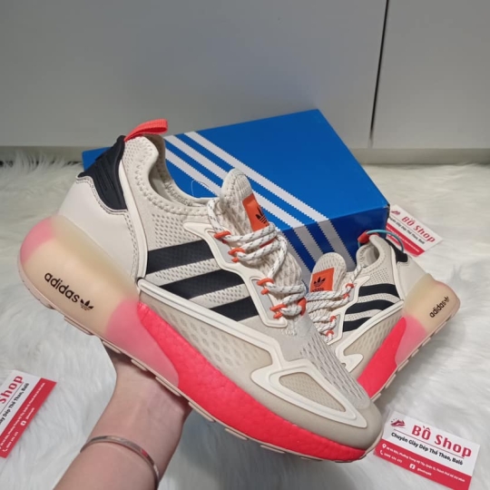 ADIDAS ZX 2K BOOST CREAM BLACK ORANGE