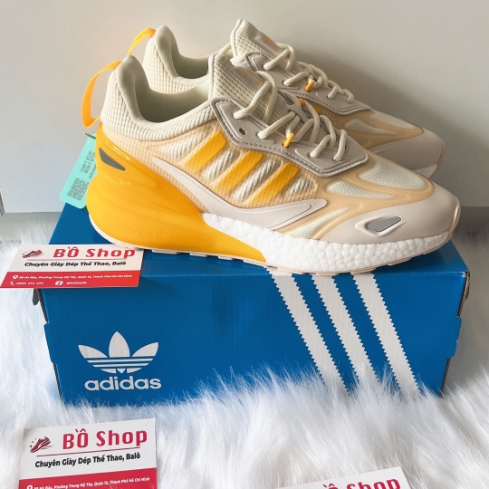 ADIDAS ZX 2K BOOST WHITE SOLAR GOLD