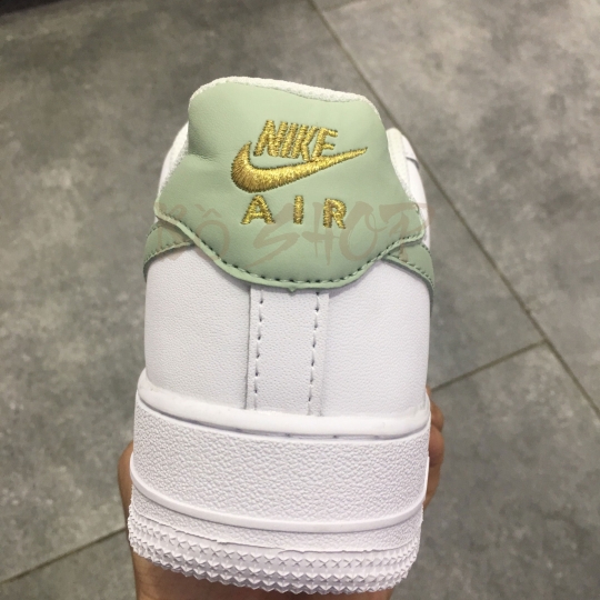 NIKE AIR FORCE 1 SWOOSH MINT & GOLD