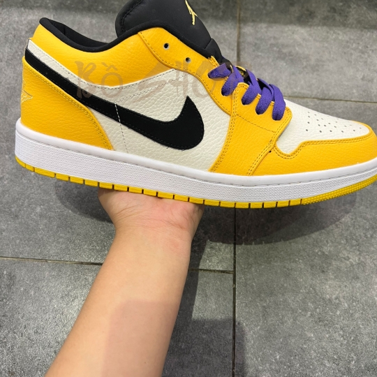 NIKE AIR JORDAN 1 LOW 'LAKERS' YELLOW WHITE BLACK PURPLE