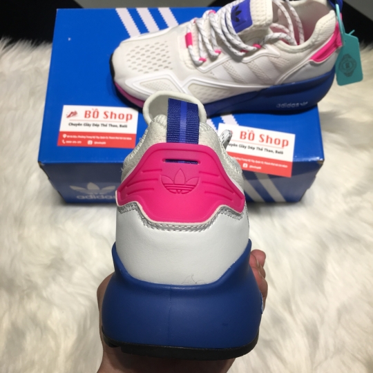 ADIDAS ZX 2K BOOST WHITE CREAM BLUE PINK