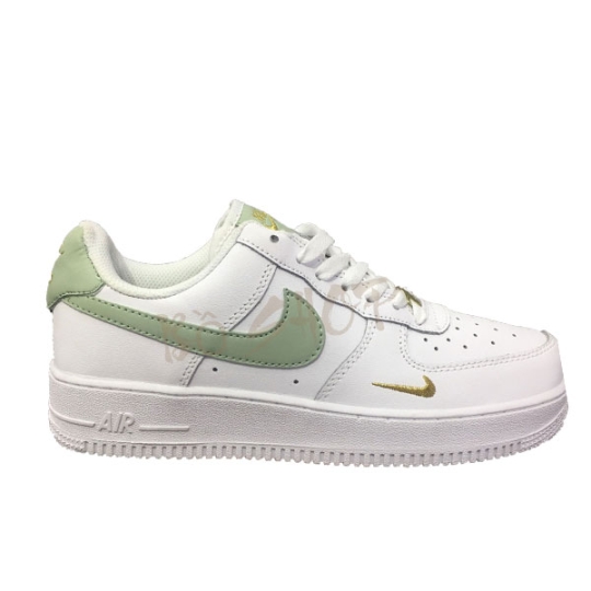 NIKE AIR FORCE 1 SWOOSH MINT & GOLD