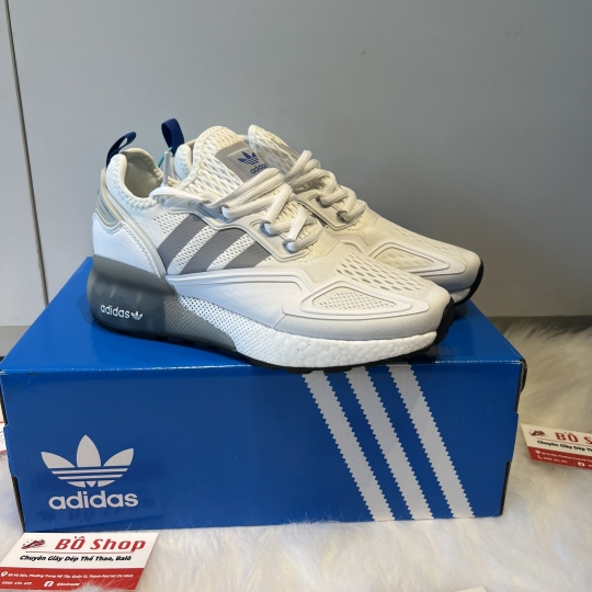 ADIDAS ZX 2K BOOST WHITE CREAM BROWN NAVY