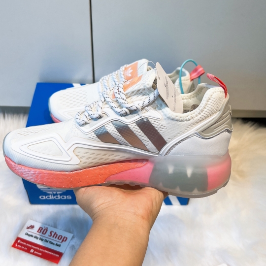 ADIDAS ZX 2K BOOST CREAM WHITE ORANGE