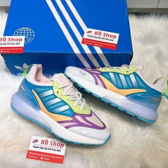 ADIDAS ZX 2K BOOST CLOUD WHITE PINK PURPLE