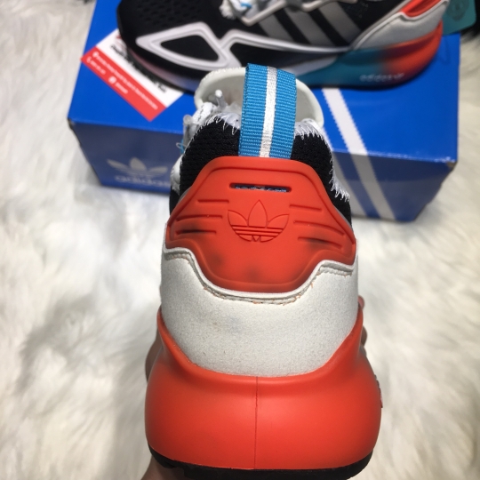 ADIDAS ZX 2K BOOST CORE BLACK ORANGE CYAN