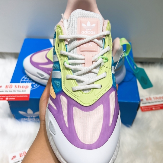 ADIDAS ZX 2K BOOST CLOUD WHITE PINK PURPLE