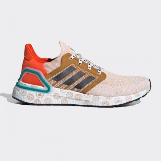 ADIDAS ULTRA BOOST 20 CREAM ORANGE PATTERN LOGO