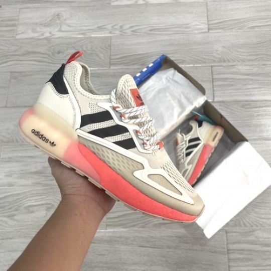 ADIDAS ZX 2K BOOST CREAM BLACK ORANGE