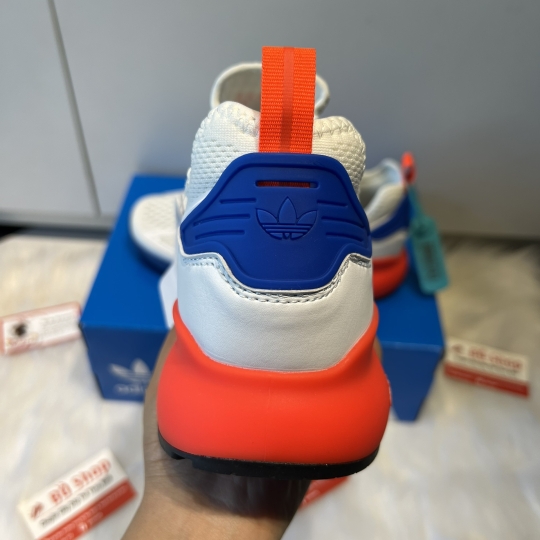 ADIDAS ZX 2K BOOST WHITE SOLAR RED BLUE