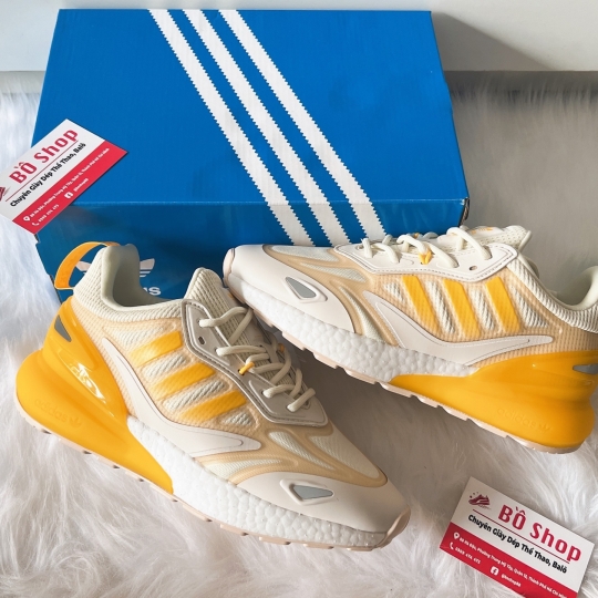 ADIDAS ZX 2K BOOST WHITE SOLAR GOLD