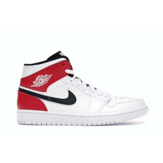 NIKE AIR JORDAN 1 MID WHITE BLACK GYM RED