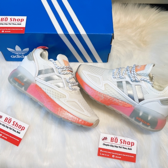 ADIDAS ZX 2K BOOST CREAM WHITE ORANGE