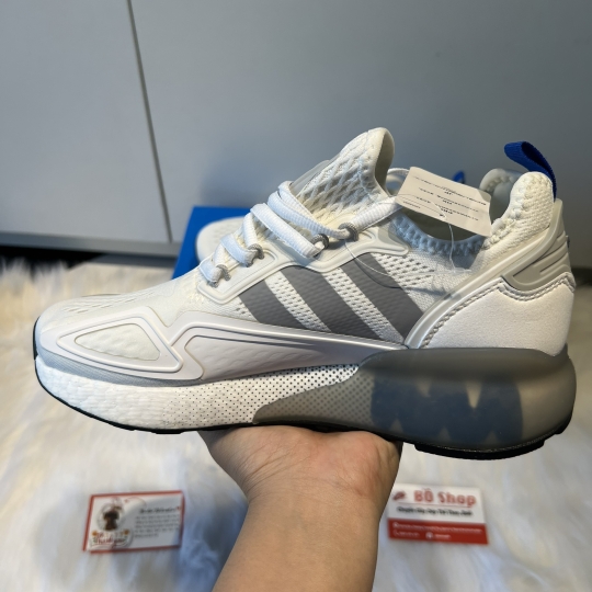 ADIDAS ZX 2K BOOST WHITE CREAM BROWN NAVY