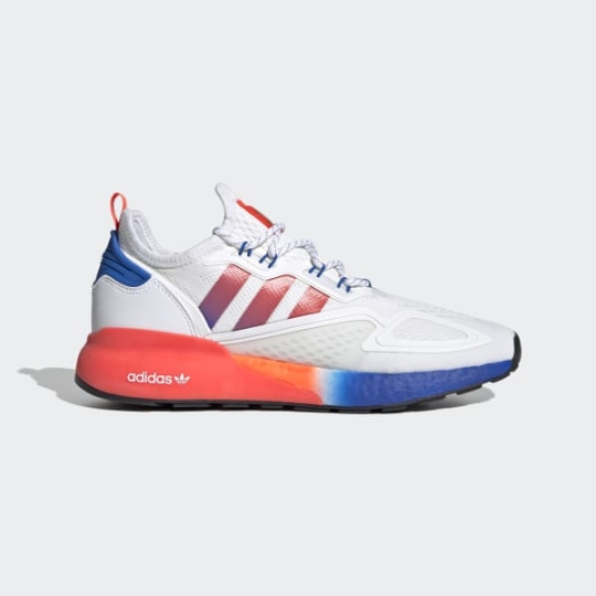 ADIDAS ZX 2K BOOST WHITE SOLAR RED BLUE