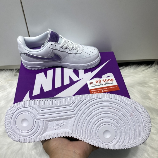 NIKE AIR FORCE 1 LOW WHITE SWOOSH PURPLE