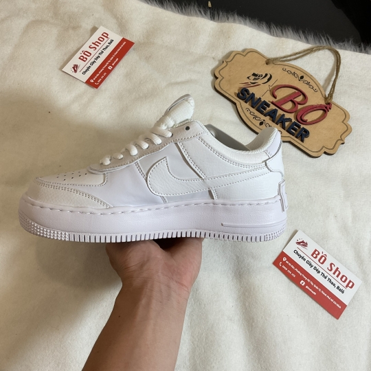 NIKE AIR FORCE 1 LOW SHADOW TRIPLE WHITE NAM NỮ