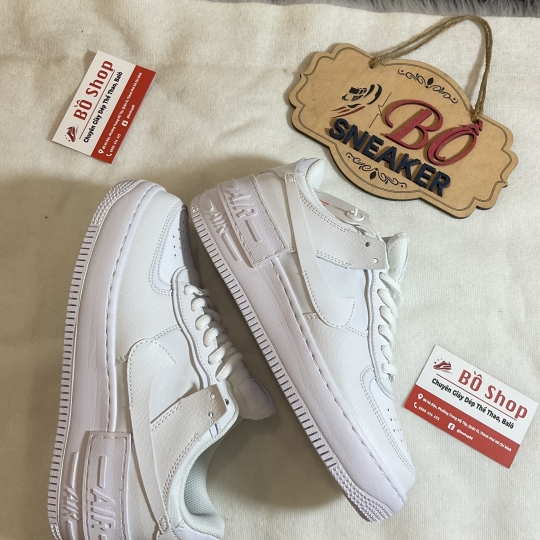NIKE AIR FORCE 1 LOW SHADOW TRIPLE WHITE NAM NỮ