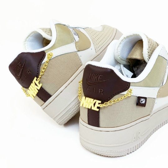 NIKE AIR FORCE 1 LOW 07 LX TAN BLING