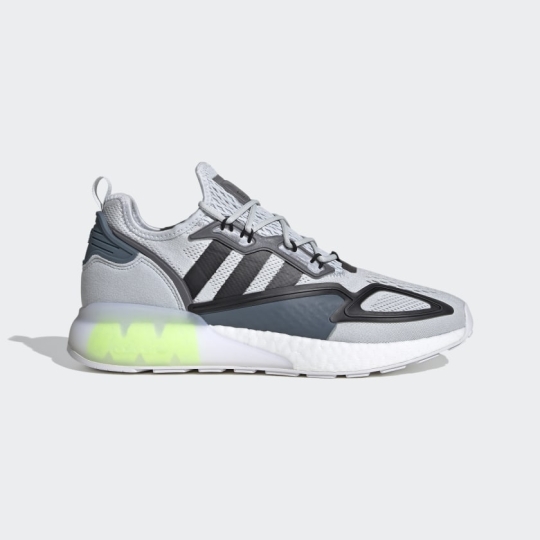 ADIDAS ZX 2K BOOST CLEAR GREY CORE BLACK GRANITE